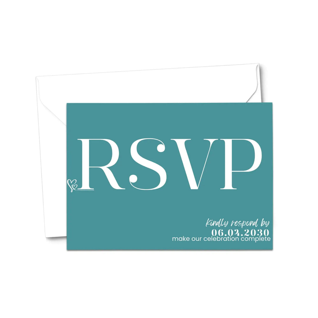 Custom RSVP Cards for Wedding Receptions, Any Occasion Response Cards, Teal