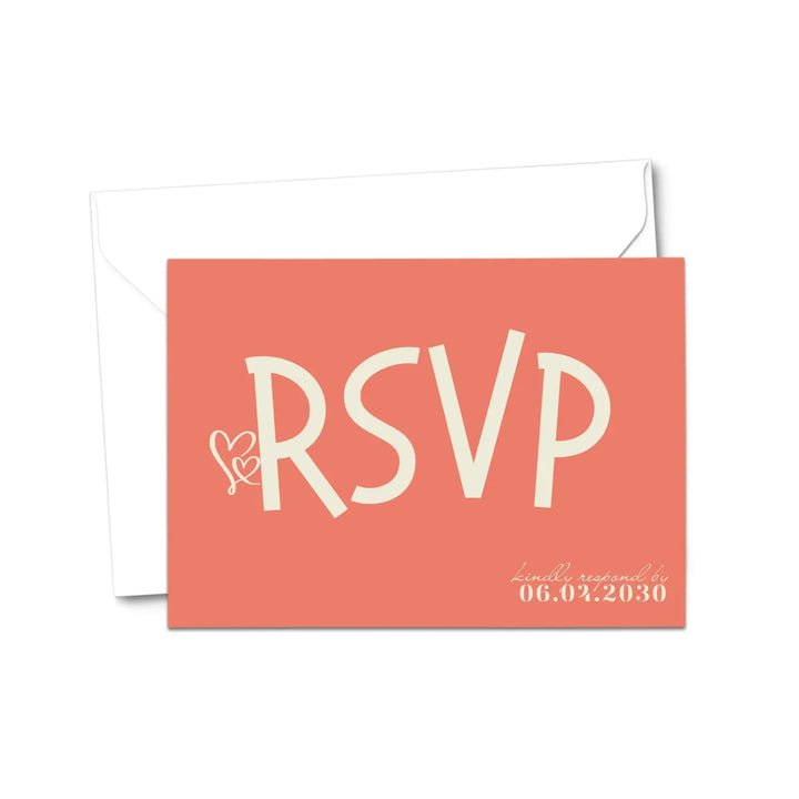 Watermelon RSVP Cards with Elegant Calligraphy - Premium Card Stock, 4x6 Inch