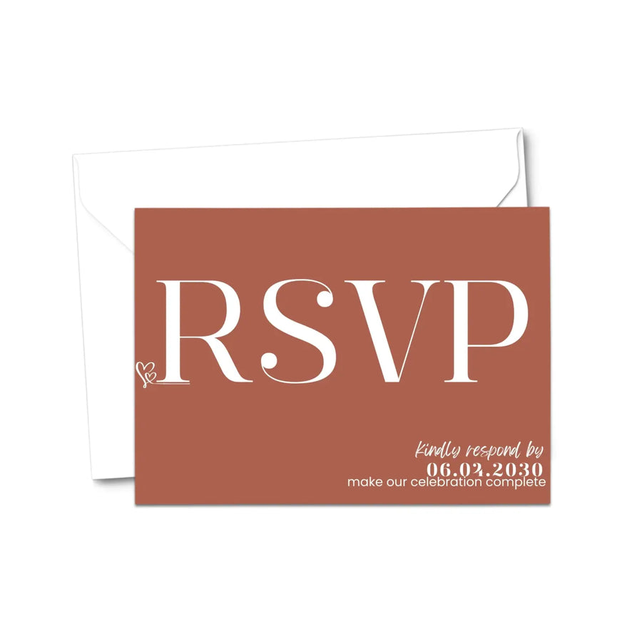 Custom tuscan sunset rsvp cards - cream and black premium 120lb cardstock elegant calligraphy 4x6 inch size