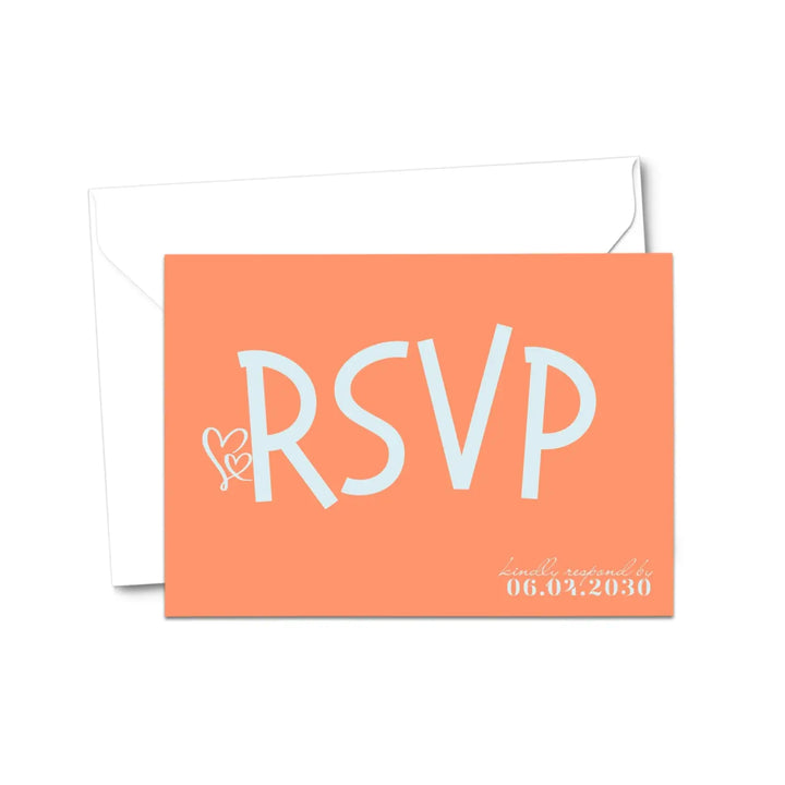 Custom Sherbert Ice RSVP Cards with Elegant White Calligraphy - Premium Card Stock, 4x6 Inch Size