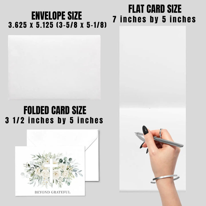 Rustic elegance thank you cards with envelopes (25 pack) - card