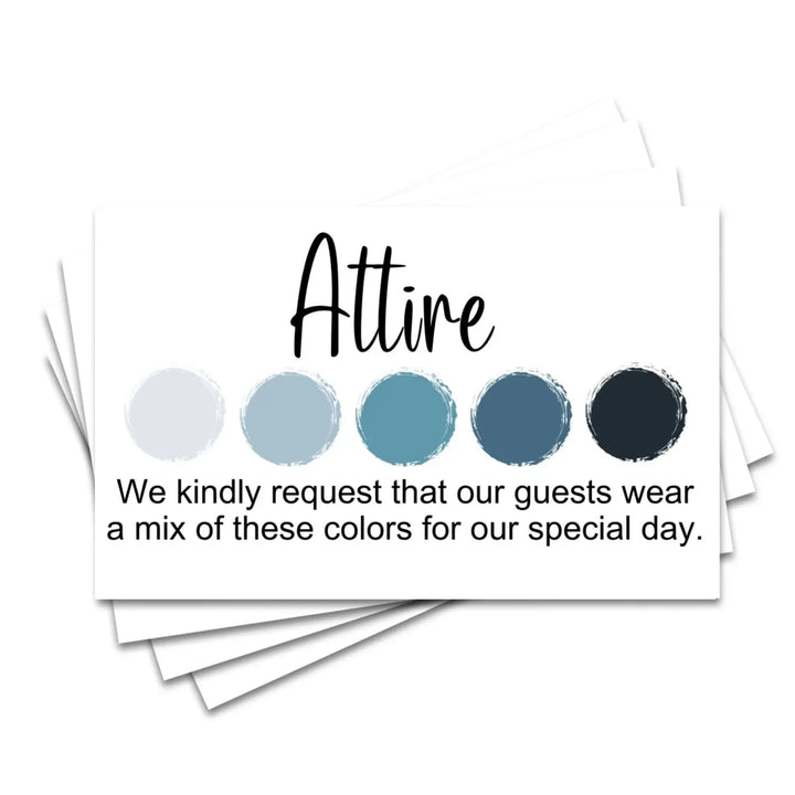 The seas wedding & party color cards: custom dress code guides (sets of 100) - invitations