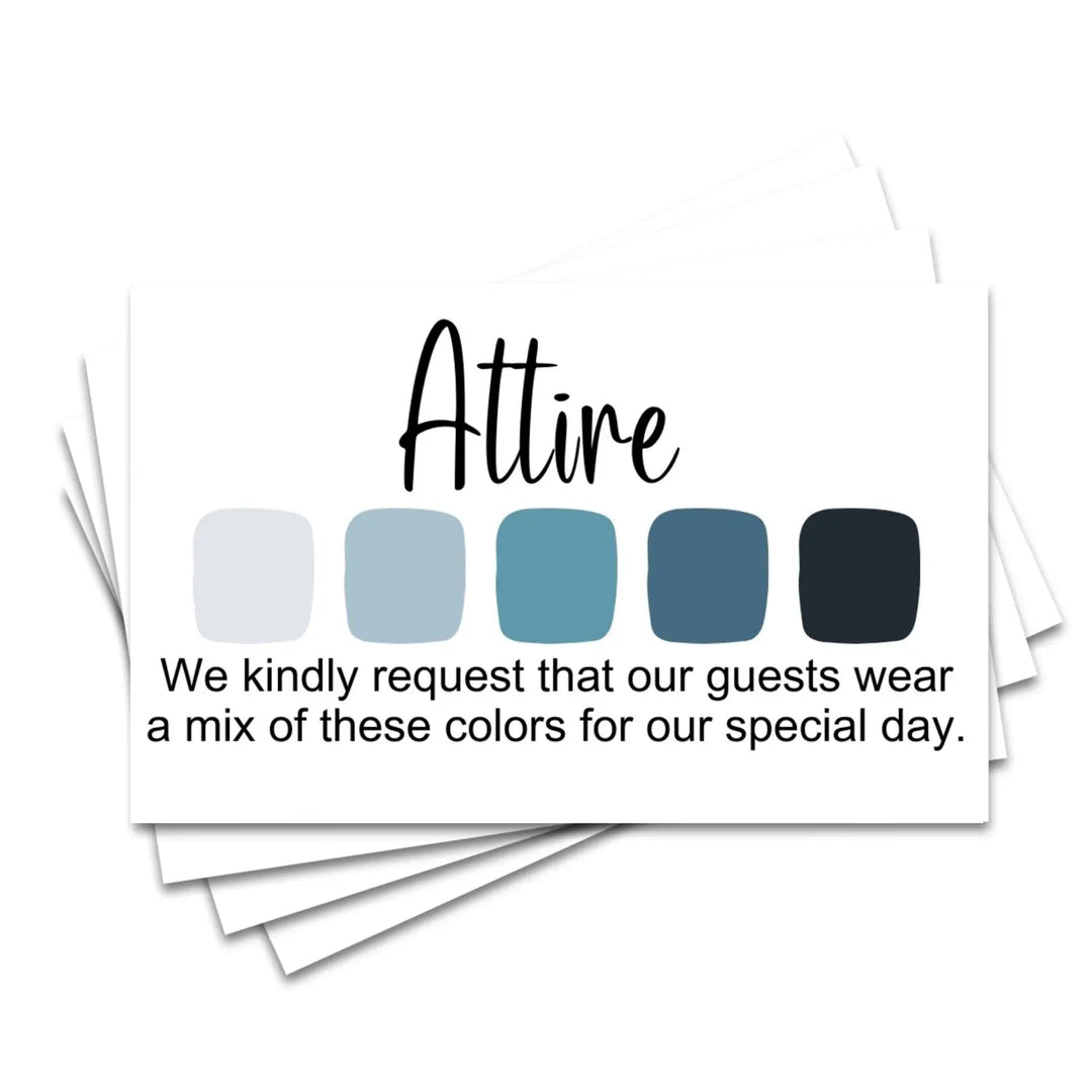 The seas wedding & party color cards: custom dress code guides (sets of 100) - invitations