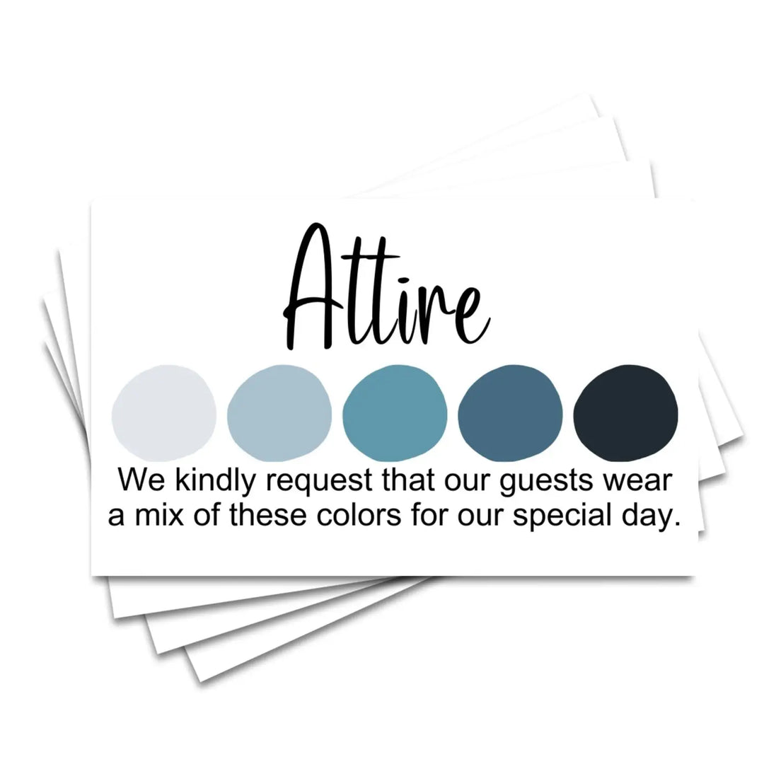 The seas wedding & party color cards: custom dress code guides (sets of 100) - invitations