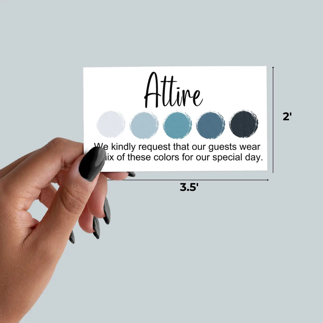 The seas wedding & party color cards: custom dress code guides (sets of 100) - invitations
