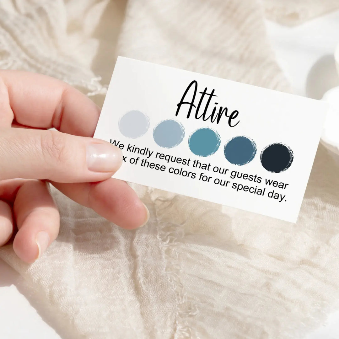 The seas wedding & party color cards: custom dress code guides (sets of 100) - invitations