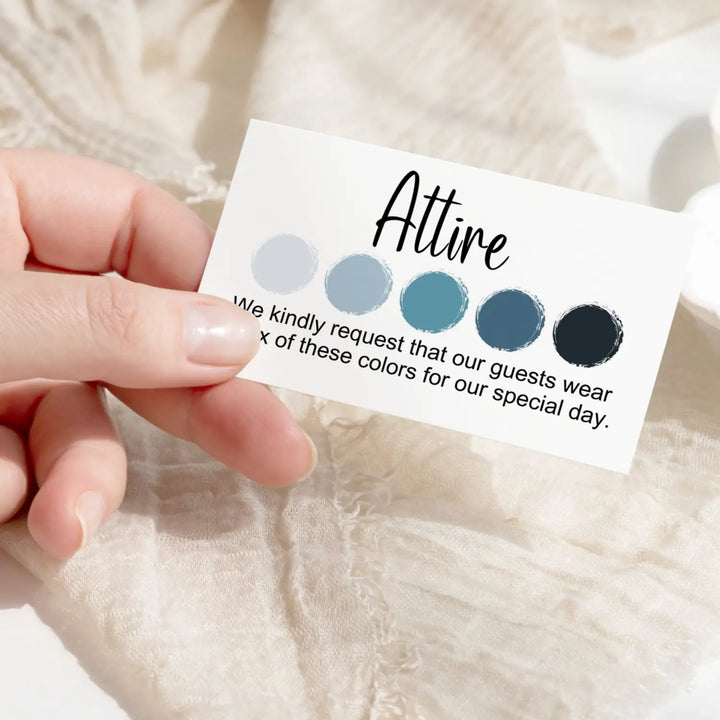 The seas wedding & party color cards: custom dress code guides (sets of 100) - invitations