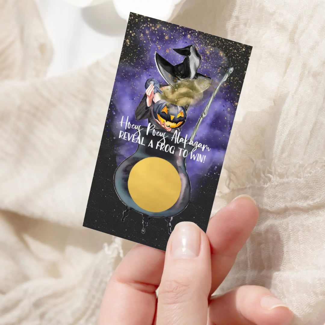 Halloween Cauldron Scratch Off Game Cards 30 Pack for Spooky Celebrations, Witchy Baby Showers, Haunted Weddings