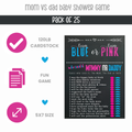 Gender Reveal Mommy or Daddy Game 25 Guest Pack - Paper Clever Party