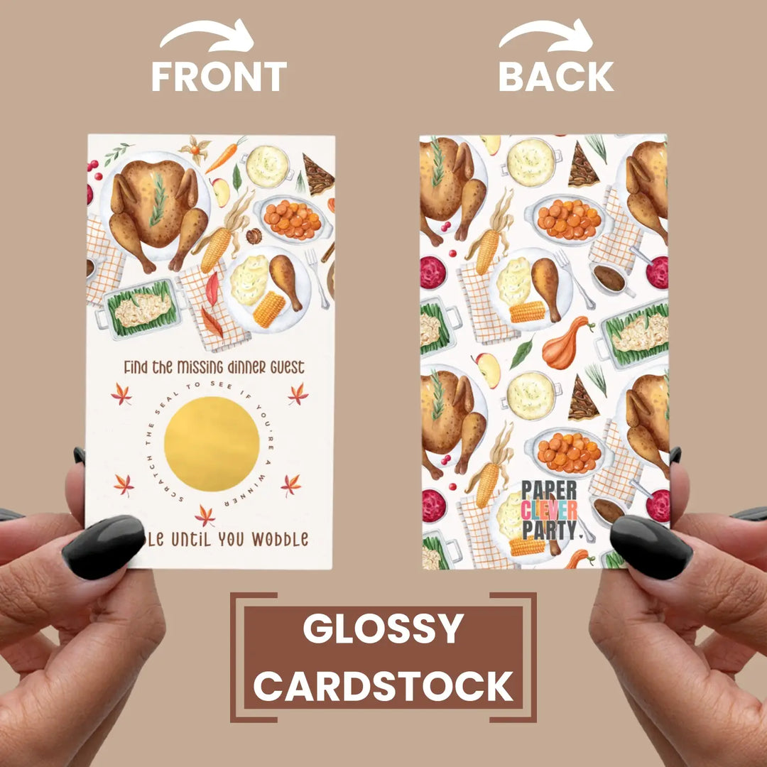 Thanksgiving Feast Scratch Off Game Cards - 30-Pack for Turkey Day Celebrations, Friendsgiving Fun, and Autumn Gatherings