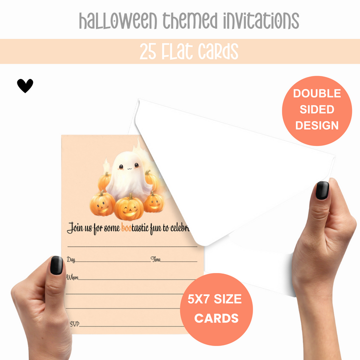 Boo Bash Halloween Invitations - 25ct, Versatile, 5x7 - Paper Clever Party