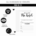 Happily Ever After Wedding Invitations, 25 Pack, Modern Black & White, 5x7 Blank Cards with Envelopes - Paper Clever Party