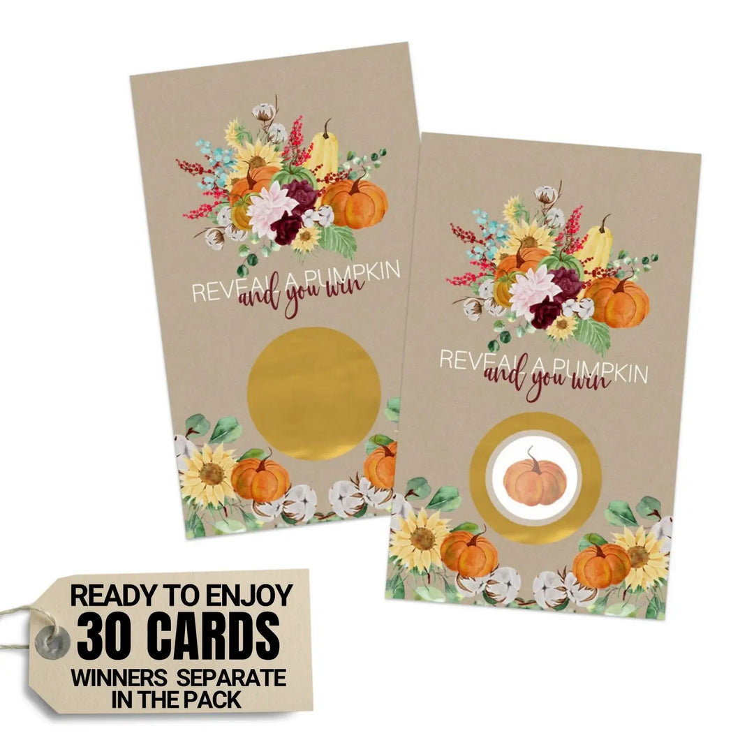 Harvesting Pumpkin Scratch Off Cards, 30 Pack