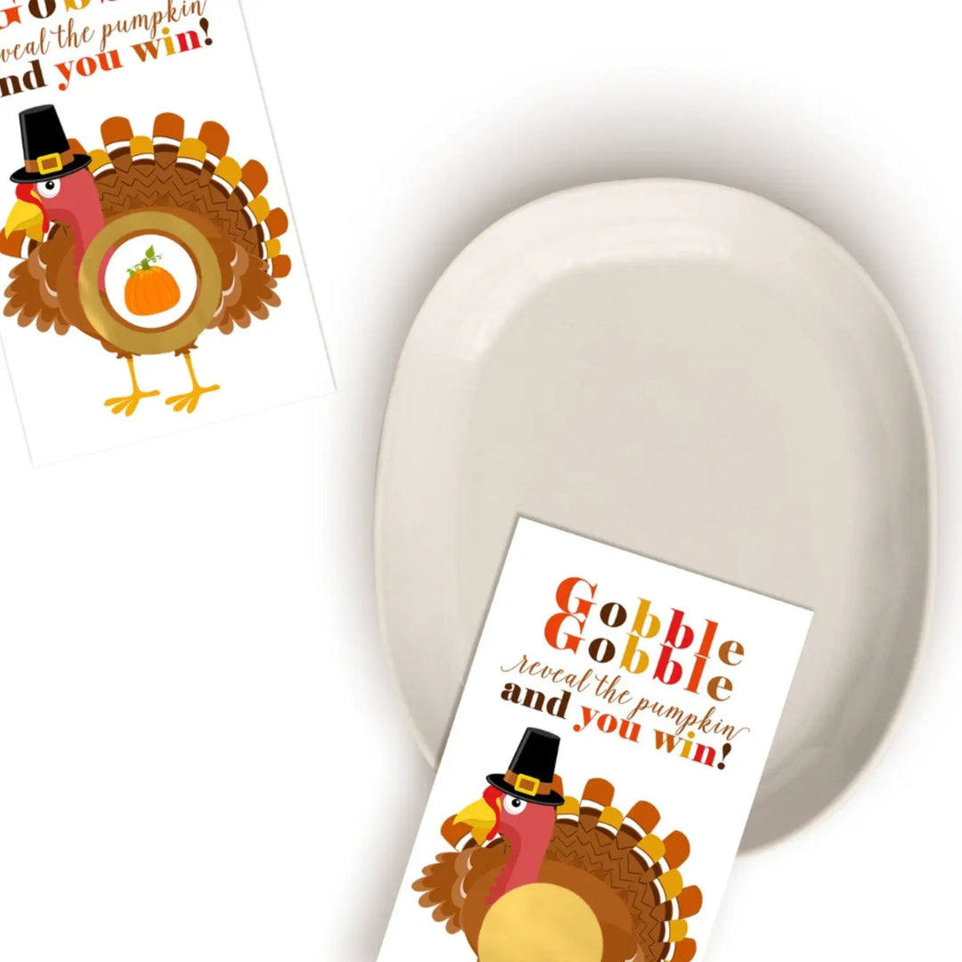 Thanksgiving Party Games - Turkey Scratch Off Cards, 30 Pack, Family Dinner Activities