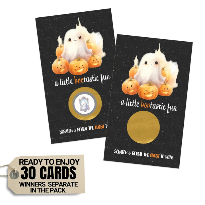 Little Boo Halloween Scratch Off Cards 30 Pack - Pumpkin Baby Shower Games, Boo-Tastic Favors