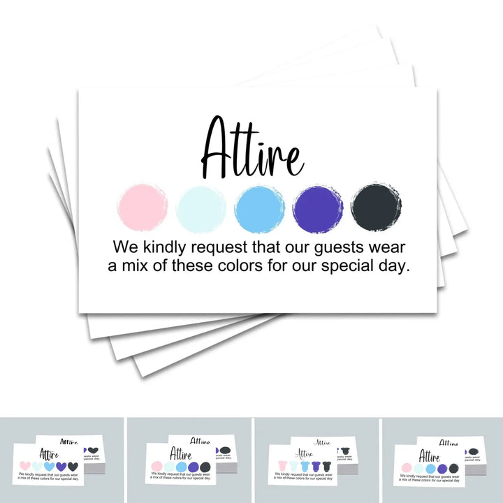 Luna Invitation Color Guides: 2x3.5" Color Cards for Weddings & Parties