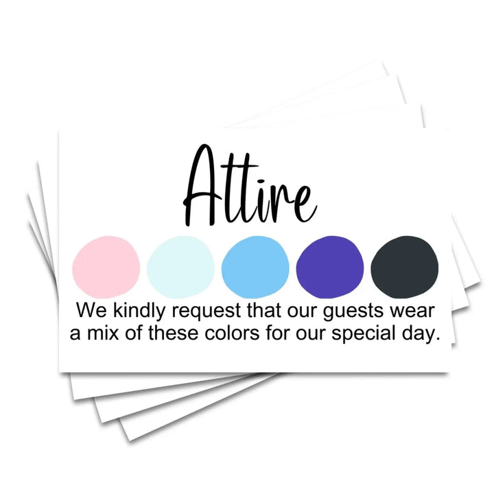 Luna Invitation Color Guides: 2x3.5" Color Cards for Weddings & Parties
