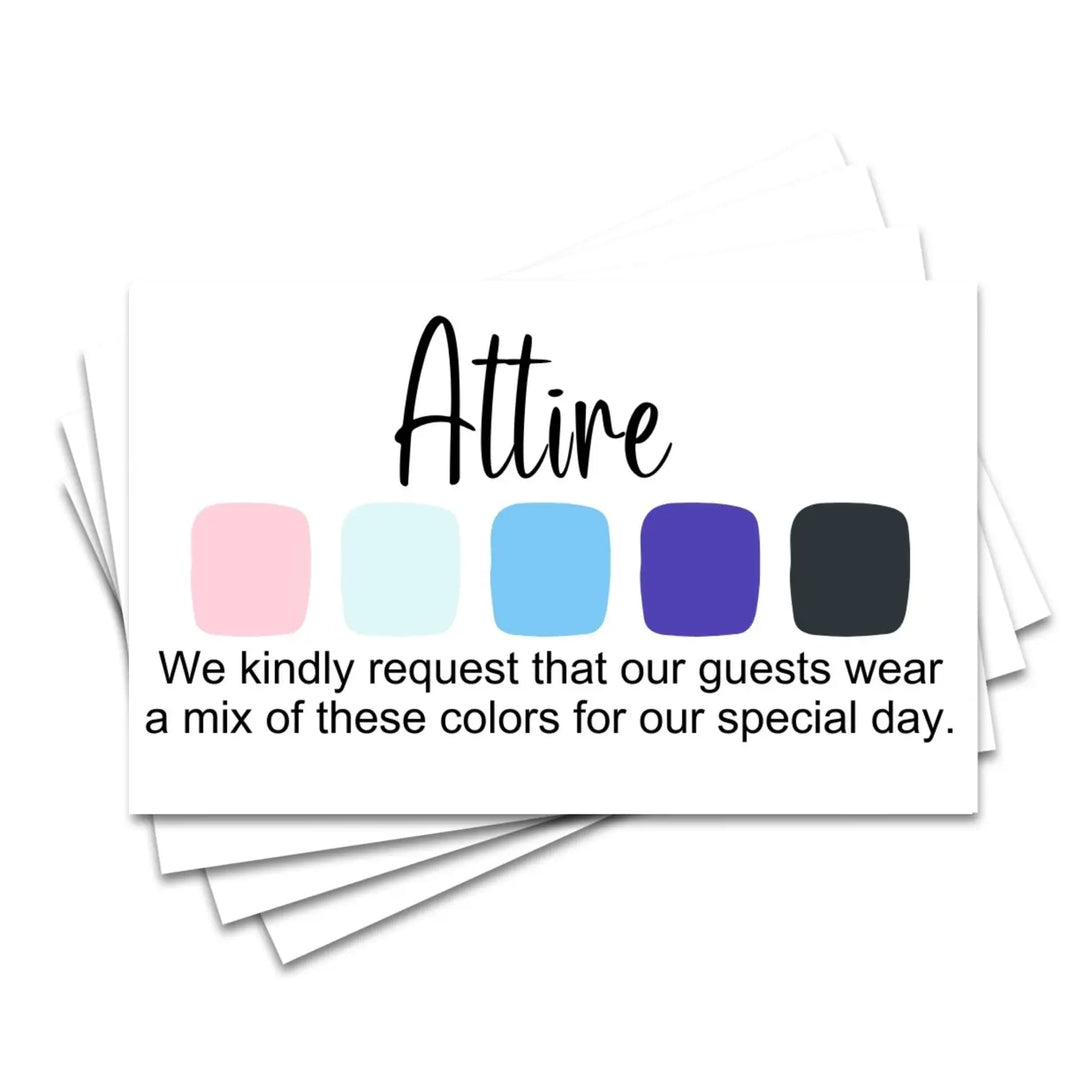 Luna Invitation Color Guides: 2x3.5" Color Cards for Weddings & Parties