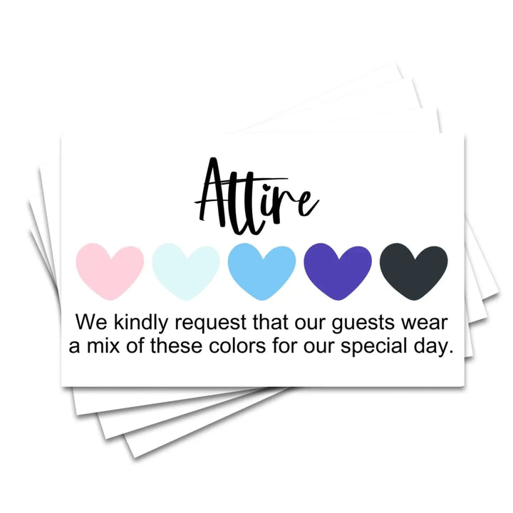 Luna Invitation Color Guides: 2x3.5" Color Cards for Weddings & Parties