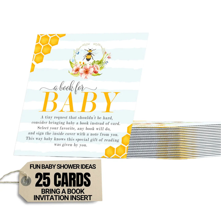 Mama bee books for baby shower request cards - invitations