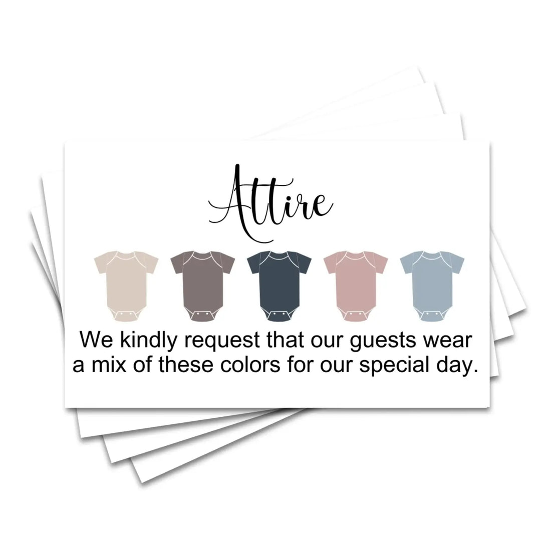 Navy Blue and Rose Wedding Color Cards & Dress Code Guides, 100 Count