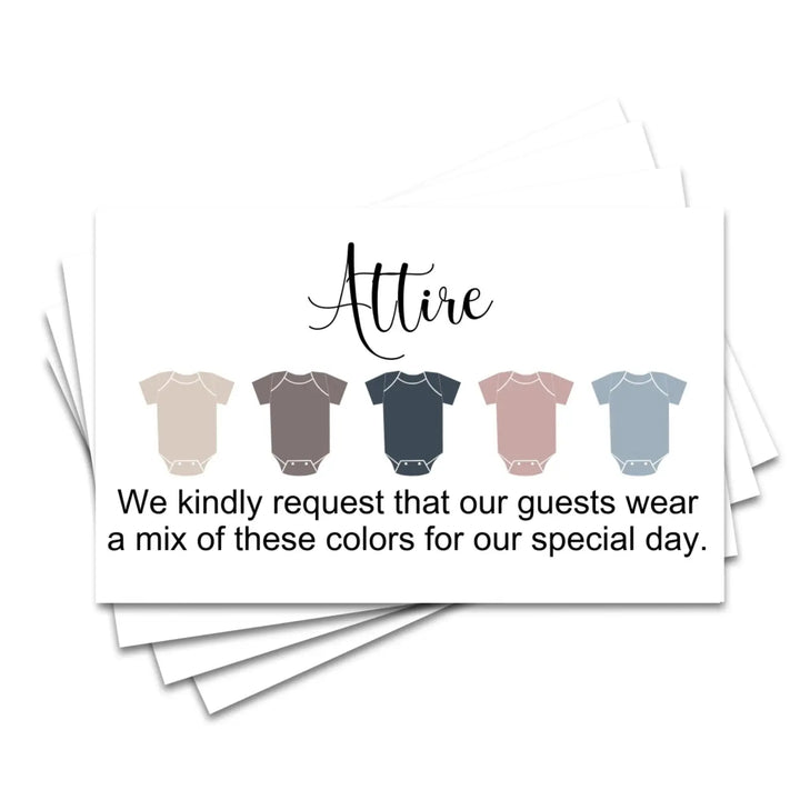 Navy Blue and Rose Wedding Color Cards & Dress Code Guides, 100 Count