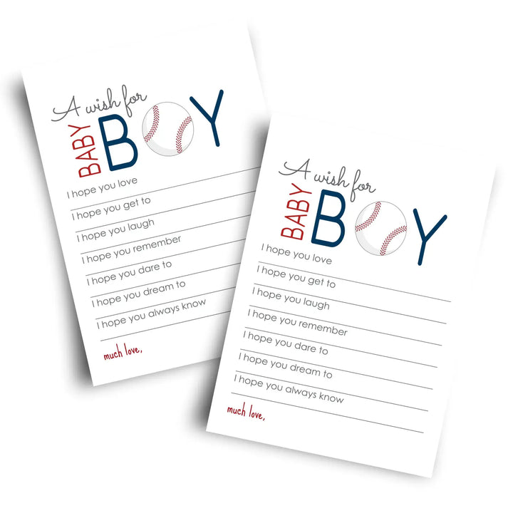 Baseball Baby Shower Advice Cards - 20-Pack Gender Reveal Wishes, 4x6 Memory Activity Set