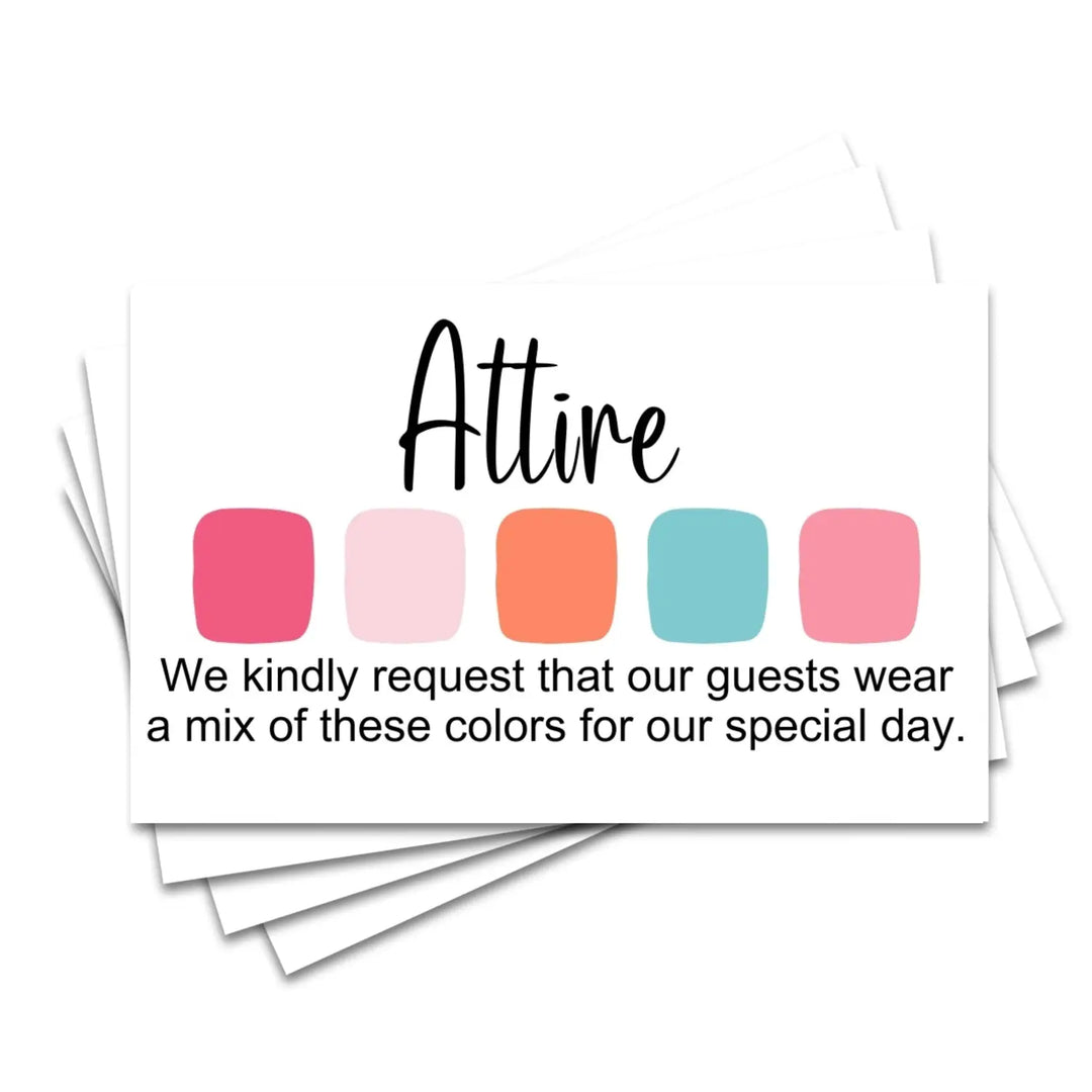 Signature collection invitation color guides: 2x3.5’’ cards for weddings & parties 100 count - invitations