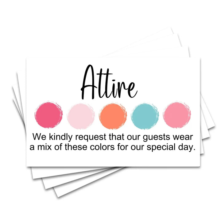 Signature collection invitation color guides: 2x3.5’’ cards for weddings & parties 100 count - invitations