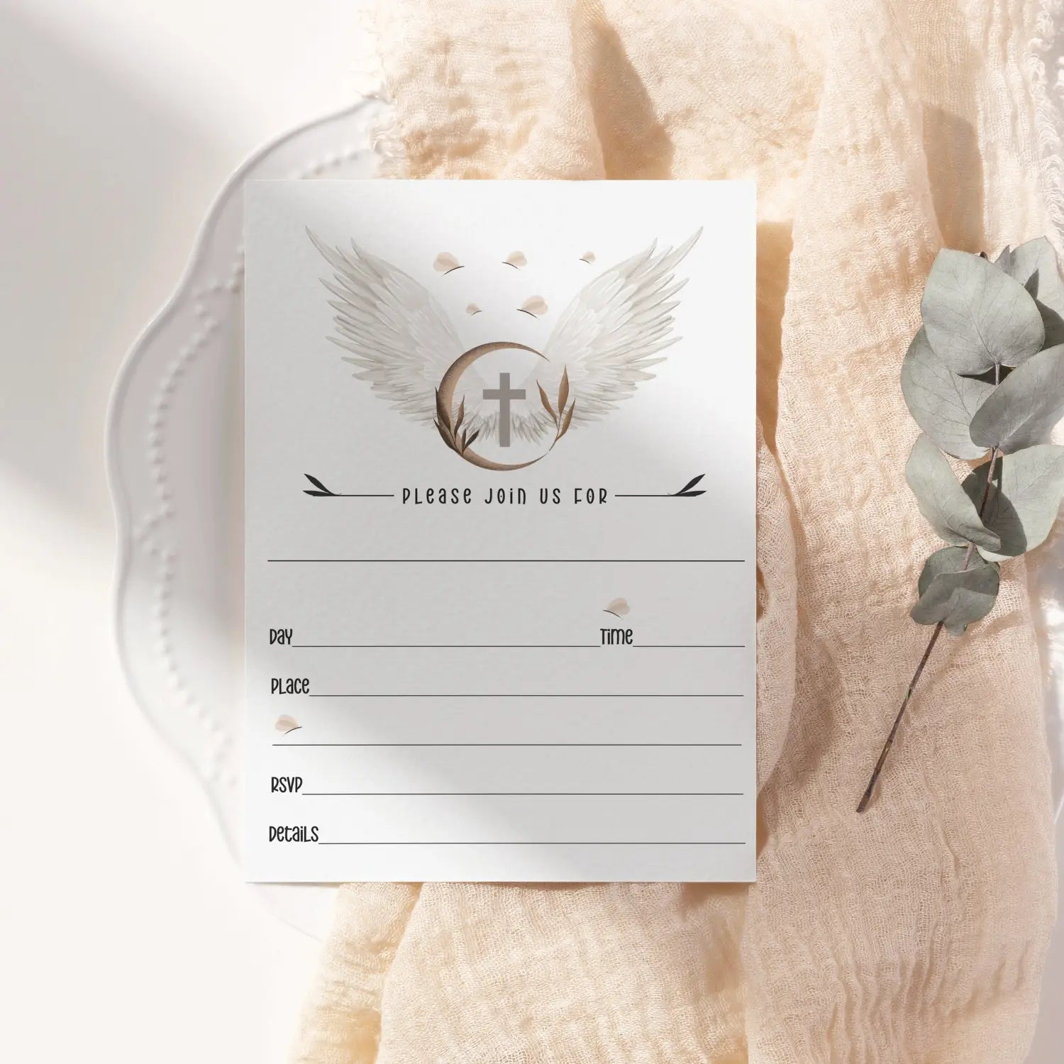 Heaven sent baptism invitations with envelopes 20 pack 5x7 blank cards