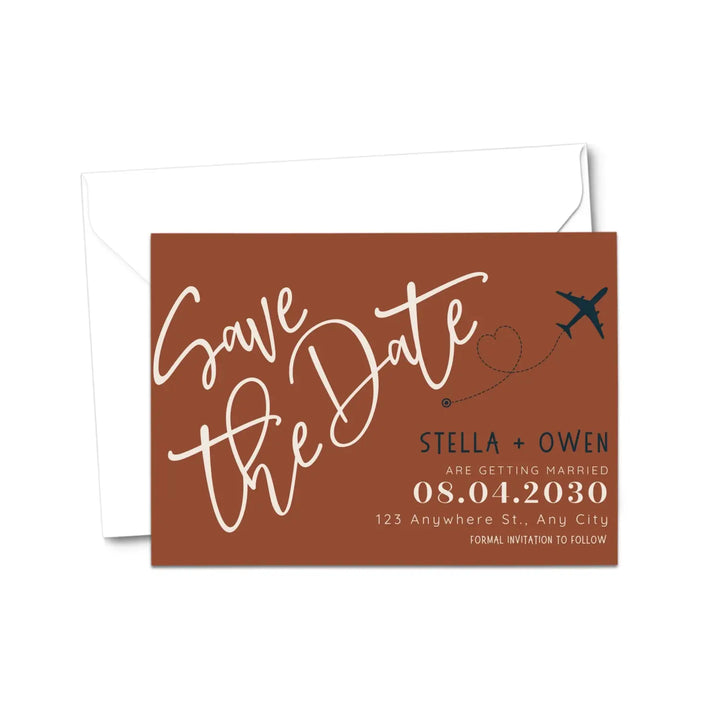 Custom Tuscan Sunset and Black Save the Date Cards - Personalized 4x6 Inch Invitations with Elegant Typography and White Envelopes - Perfect for Weddings, Birthdays, and Showers