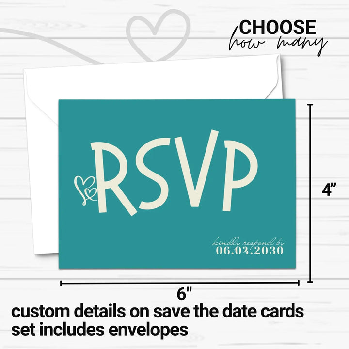 Custom RSVP Cards for Wedding Receptions, Any Occasion Response Cards - Modern Calligraphy, White Lettering