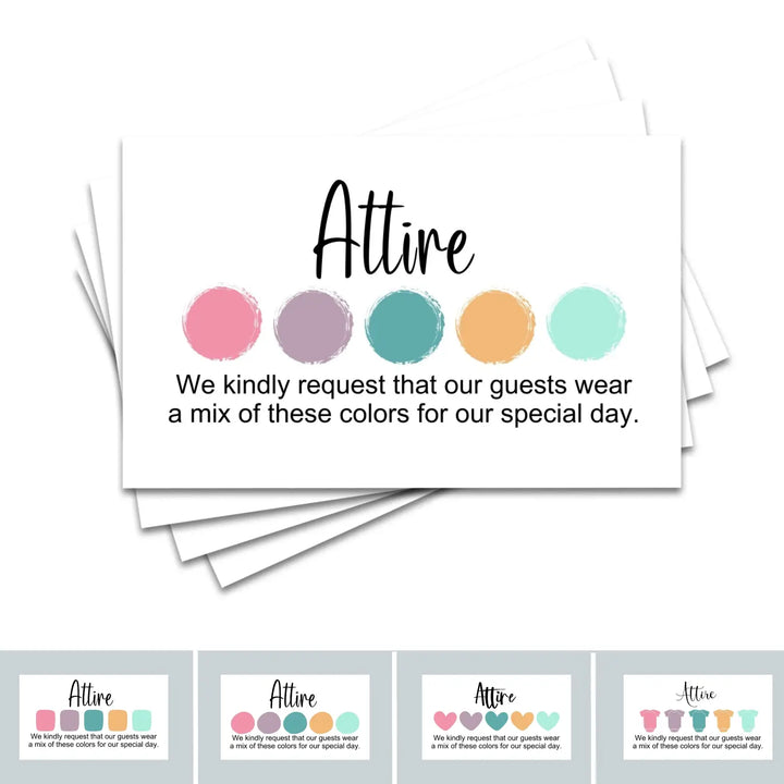 Invitation Color Guides: 2x3.5" Color Cards for Weddings & Parties, 100 Count, Pop Rock Collection