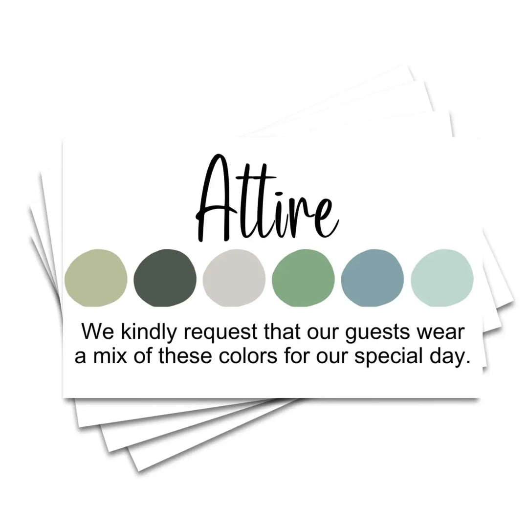 Invitation color guides: 2x3.5’’ cards for weddings & parties 100 count seaglass collection - invitations