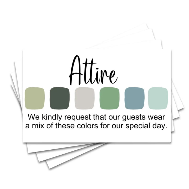 Invitation color guides: 2x3.5’’ cards for weddings & parties 100 count seaglass collection - invitations