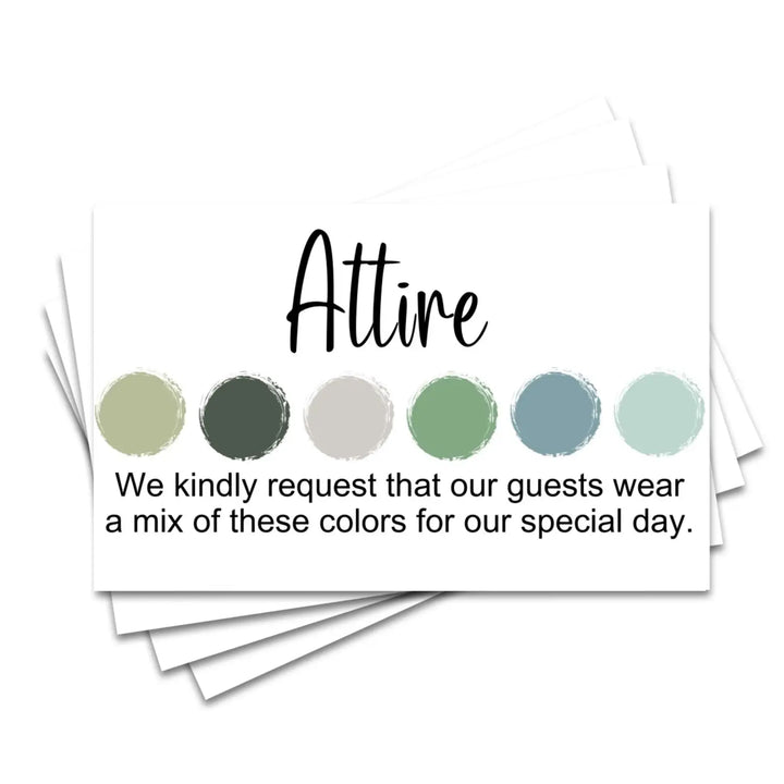 Invitation color guides: 2x3.5’’ cards for weddings & parties 100 count seaglass collection - invitations