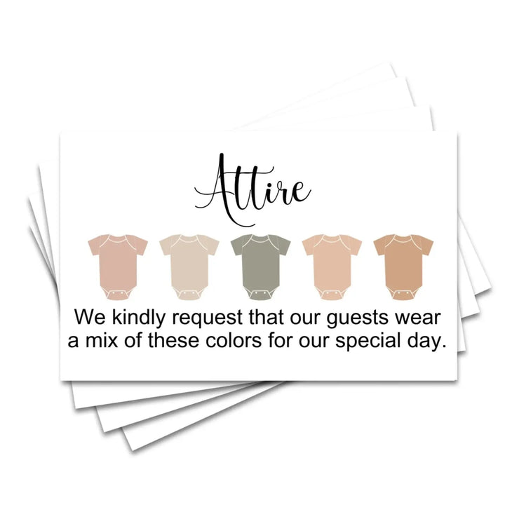 Canyon Sunset Wedding Color Cards - Custom Dress Code Guides - Sets of 100 - Invitation Color Guides - Easy Party Planning