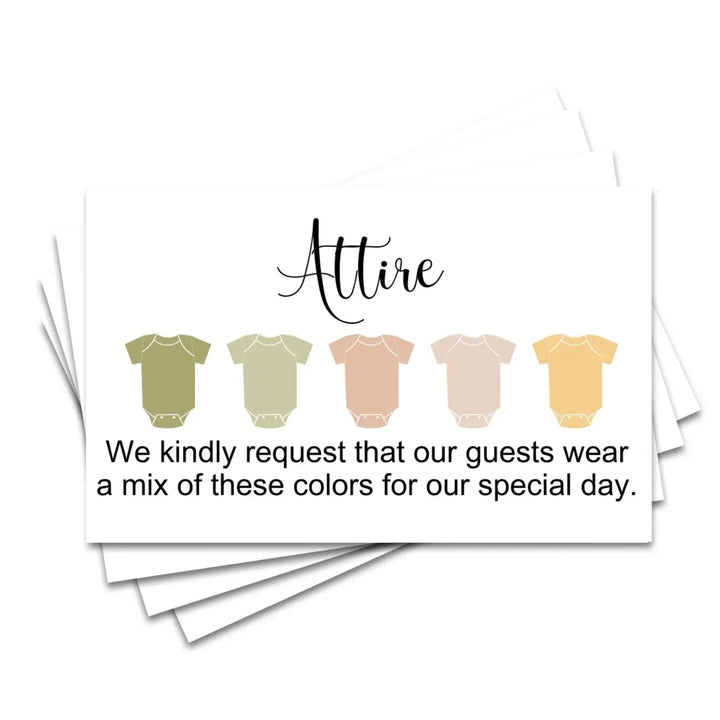 Boho sunset wedding & party color cards: custom dress code guides (sets of 100) - invitations