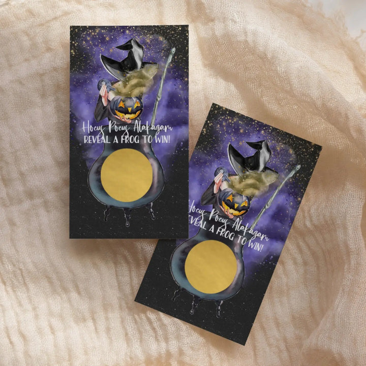 Halloween Cauldron Scratch Off Game Cards 30 Pack for Spooky Celebrations, Witchy Baby Showers, Haunted Weddings