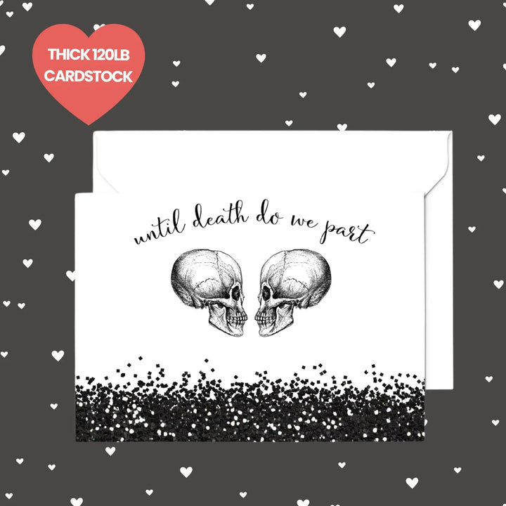 Chic Glam Skull Gothic Thank You Cards - 20-Pack, Black & White Design for Edgy Weddings & Events