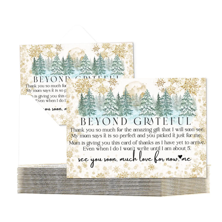 Baby shower thank you cards – winter wonderland notecards with envelopes (pack of 25) - office product