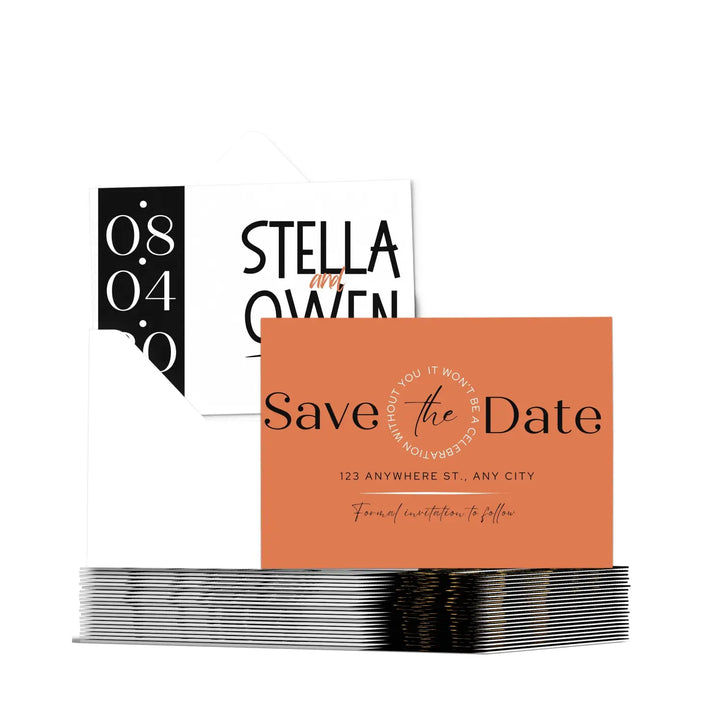 Custom Enchanted Green and Ruby Save the Date Cards - Personalized 4x6 Inch Invitations with Elegant Typography and White Envelopes - Perfect for Weddings, Birthdays, and Showers