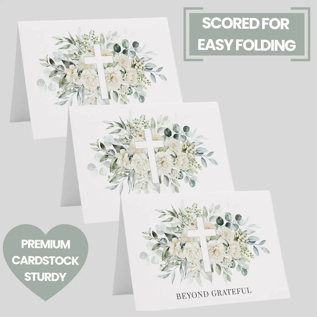 Rustic elegance thank you cards with envelopes (25 pack) - card