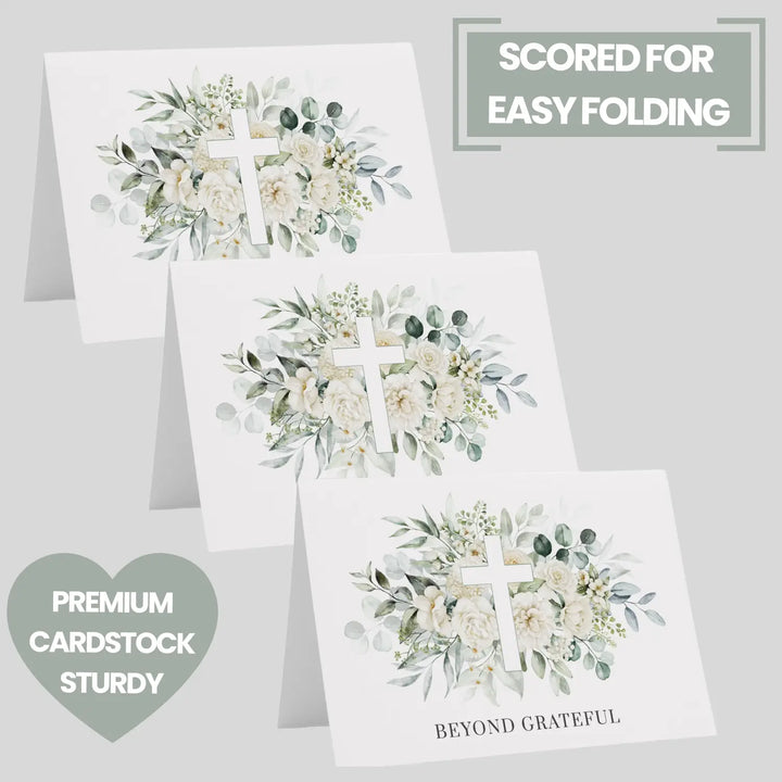 Rustic elegance thank you cards with envelopes (25 pack) - card