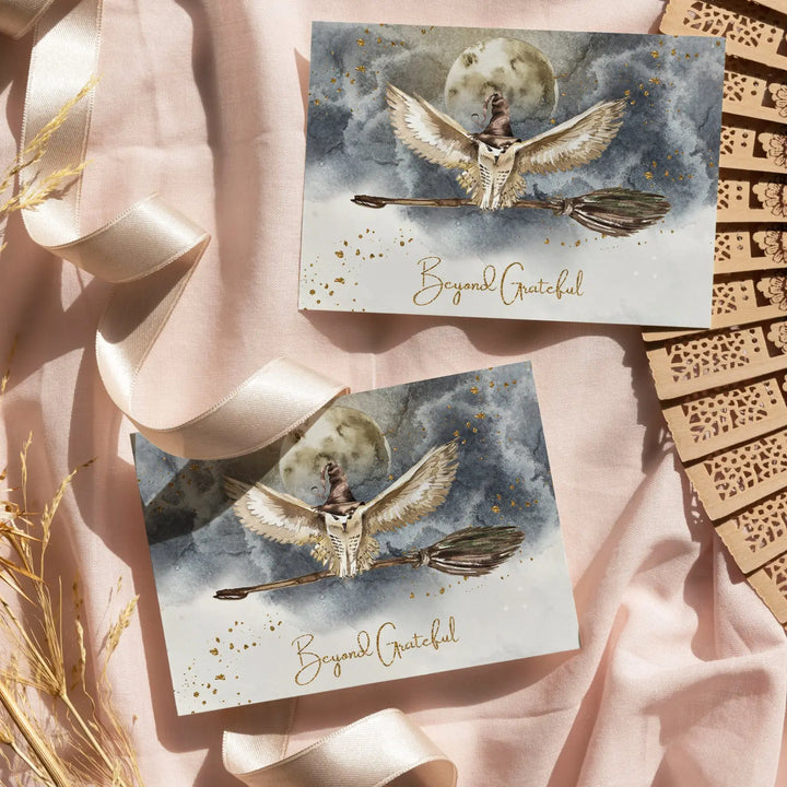 Magic owl thank you cards - enchanting 25-pack notecards set with envelopes for special events - office product