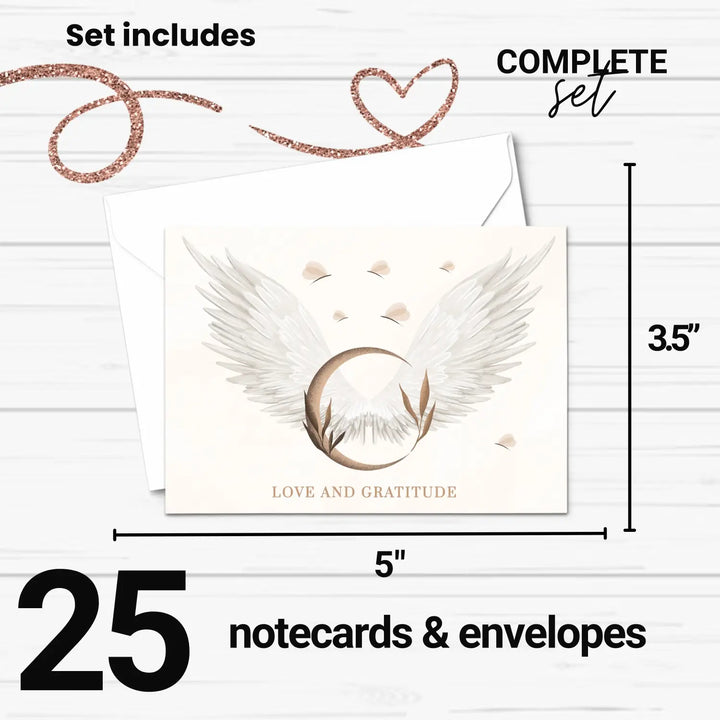 Heaven Sent Themed Thank You Cards with Envelopes (25 Pack) All Occasion Notecards