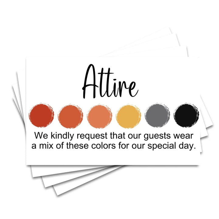 Volcanic Invitation Color Guides: 2x3.5" Color Cards for Weddings & Parties