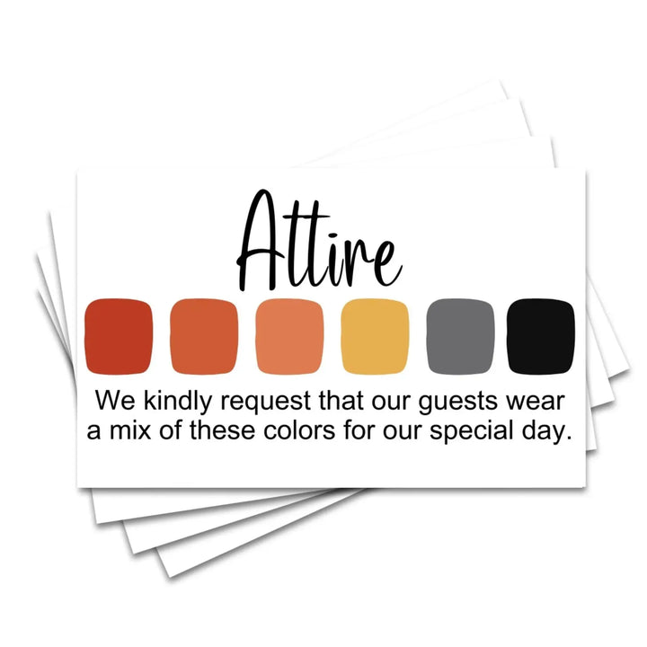 Volcanic Invitation Color Guides: 2x3.5" Color Cards for Weddings & Parties
