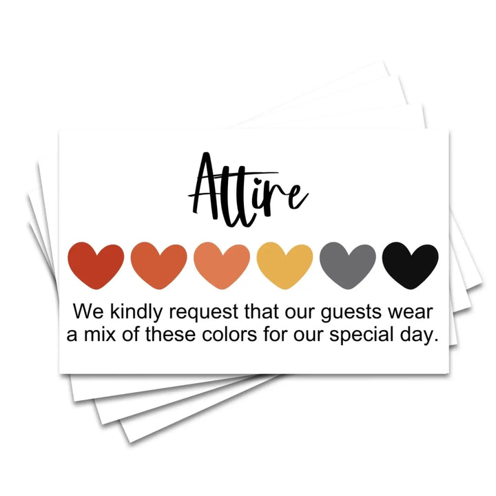 Volcanic Invitation Color Guides: 2x3.5" Color Cards for Weddings & Parties