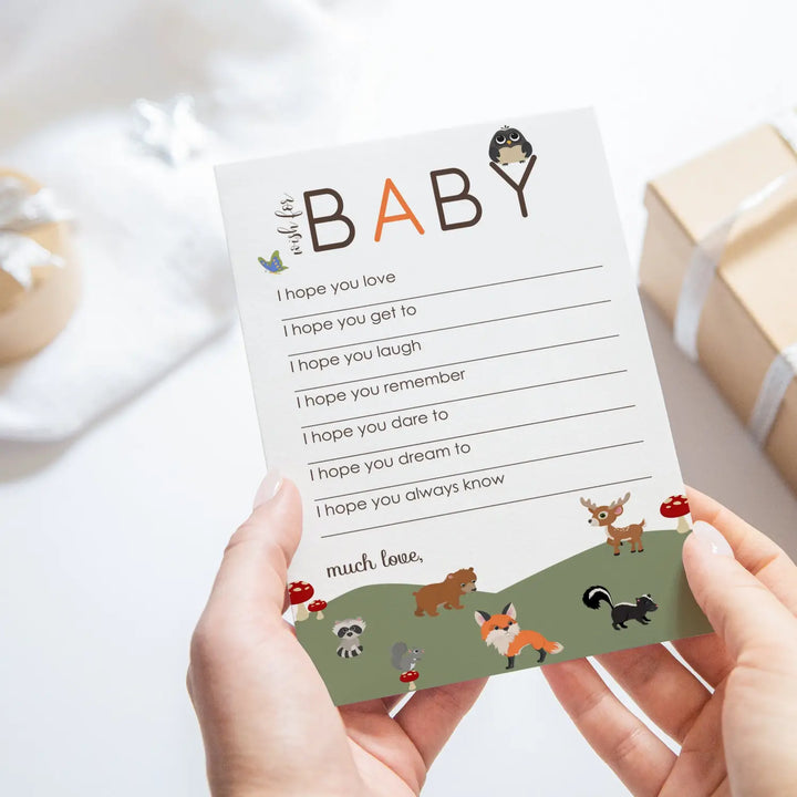 Woodland baby shower advice cards - 20-pack neutral wishes 4x6 birthday memory guest book alternative - office product